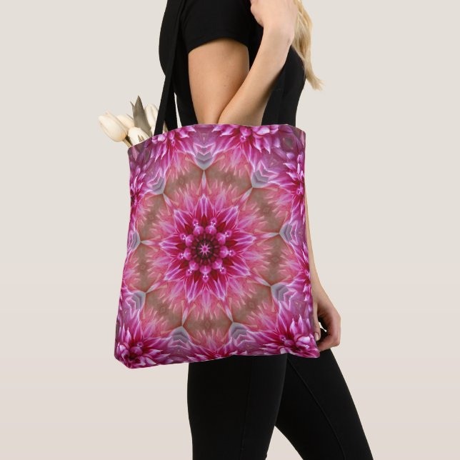 Moderne rosa, florale Abstrakte Kunst Tasche (Von Nahem)