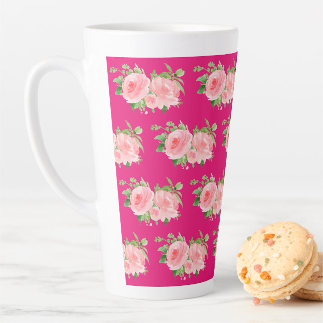 Moderne rosa, florale Farbe Milchtasse (Beispiel)