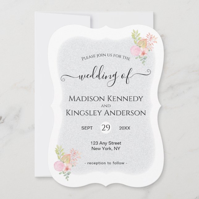 Moderne rosa florale Hochzeit mit einem bemerkensw Einladung (Vorderseite)