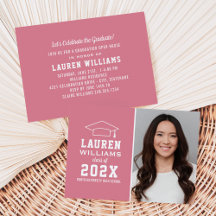 Moderne rosa Foto Graduation Party