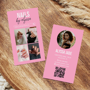 Moderne rosa Fotocollage Instagram IG Visitenkarte