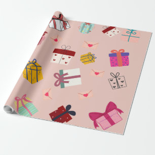 Moderne rosa Geburtstagsmädchen Geschenkpapier