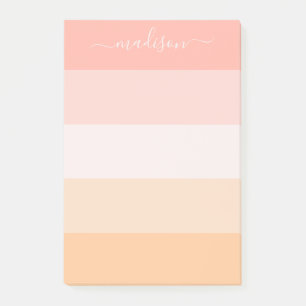 Moderne, rosa gestreifte Bezeichnung Postit Notes Post-it Klebezettel