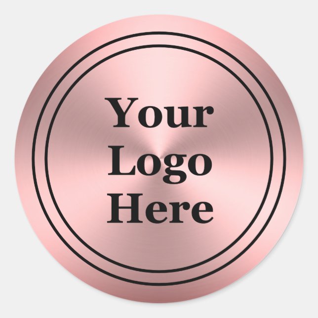 Moderne rosa gestromte Metalle sehen hier Ihr Logo Runder Aufkleber (Vorderseite)