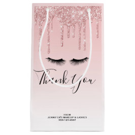 Moderne Rosa Glitzer Tropfen & Eyelashes Kleine Geschenktüte