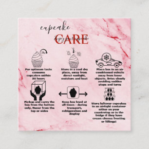 Moderne rosa goldene Farbe Cupcake Pflege Quadratische Visitenkarte