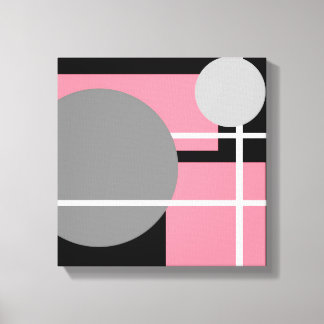 Moderne rosa, grau Schwarz-weiß - überzogene Canva Leinwanddruck