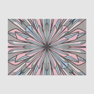 Moderne rosa graue geometrische Abstrakte Blume Ze Seidenpapier
