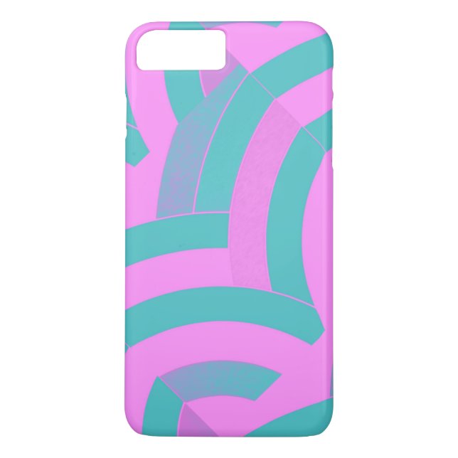 Moderne rosa/grüne Chevronen Case-Mate iPhone Hülle (Rückseite)