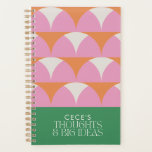 Moderne rosa grüne geometrische Gedanken Ideen Planer<br><div class="desc">Moderne rosa grün geometrisch elegante Typografie Gedanken und große Ideen Planer.</div>