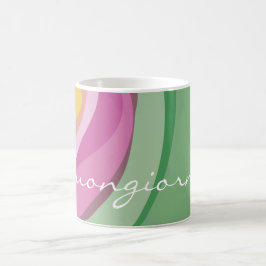 Moderne rosa grüne Wasserfarbe individuell angepas Kaffeetasse