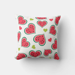 Moderne, rosa, grüne Wassermelonen Frucht Kissen