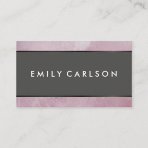 Moderne rosa Grunge mit brauner Metallic-Trim Visitenkarte