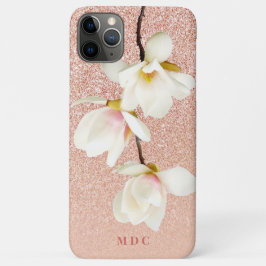 Moderne rosa, gürtelige, personalisierte Magnolien Case-Mate iPhone Hülle