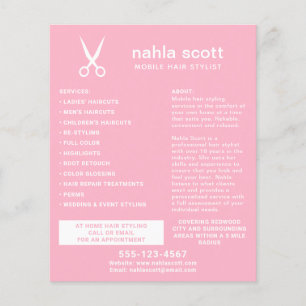Moderne rosa Haarschneiderschere für mobile Hairst Flyer