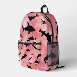 Moderne rosa Hai Gefälle Raum Galaxie Mädchen Bedruckter Rucksack