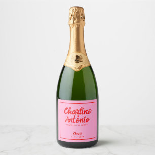 Moderne Rosa Handschrift Retro Hochzeit