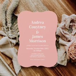 Moderne rosa Hochzeit Einladung