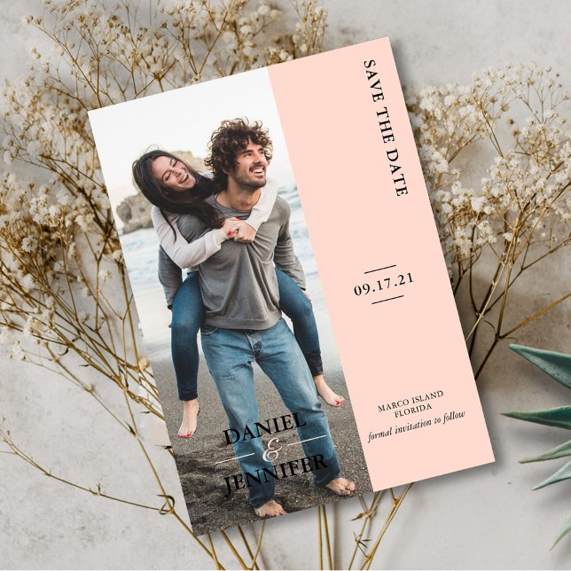 Moderne rosa Hochzeit rettet das Datum Save The Date (Von Creator hochgeladen)
