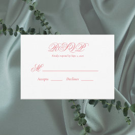 Moderne rosa Hochzeitkarte RSVP