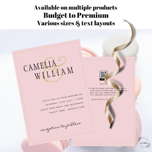 Moderne Rosa Hochzeitsfeier Einladung