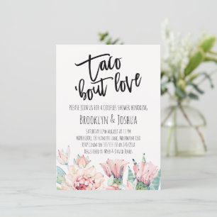 Moderne rosa Kaktus-Taco-Liebespaar-Dusche Einladung