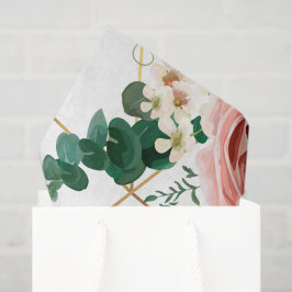 Moderne rosa Korallenflora Wasserfarbe personalisi Seidenpapier