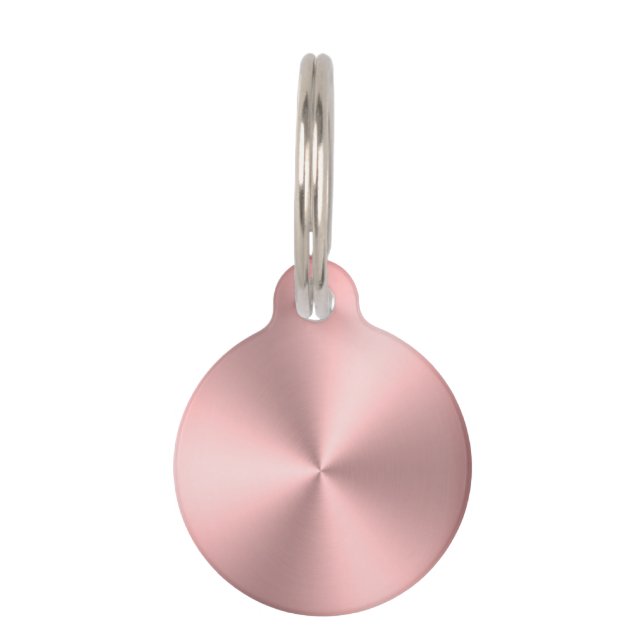 Moderne rosa lackierte Metallschau Hintergrund Haustiermarke (Vorderseite)