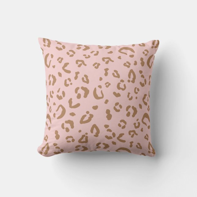 Moderne rosa Leopard Abstrakte Geparden Kissen (Vorderseite)