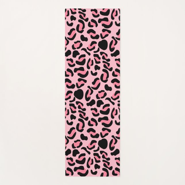 Moderne rosa Leopard Muster Tier Yogamatte (Vorderseite)