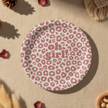 Moderne rosa Leopard Oh Mädchen! Baby Shower