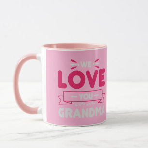 Moderne rosa Liebesbanner typografische Kaffeetass Tasse