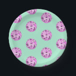Moderne rosa Lila Disco Ball Muster Minze Pappteller<br><div class="desc">Tanz,  Tanz! Evergreen Disco Mirrorball Design für jede tanzende Königin. Disco Ball Illustration Muster rosa ästhetische Wohngestaltung,  Party Produkte und Geschenke.</div>