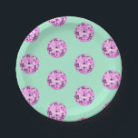 Moderne rosa Lila Disco Ball Muster Minze Pappteller<br><div class="desc">Tanz,  Tanz! Evergreen Disco Mirrorball Design für jede tanzende Königin. Disco Ball Illustration Muster rosa ästhetische Wohngestaltung,  Party Produkte und Geschenke.</div>