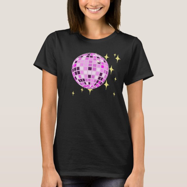 Moderne rosa Lila Retro Diskothek Bellinzona T-Shirt (Vorderseite)