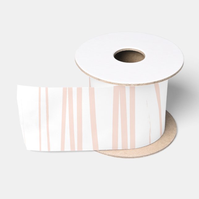 Moderne rosa Linien, Abstrakte Kunst Satinband (Spule)