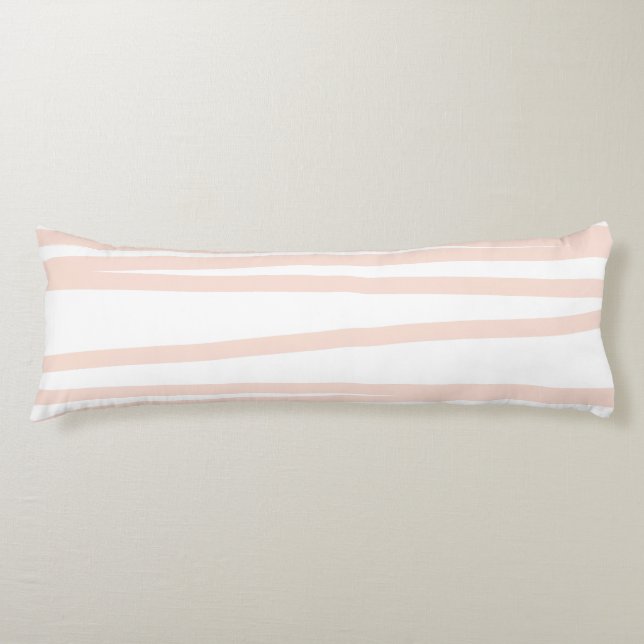 Moderne rosa Linien, Abstrakte Kunst Seitenschläferkissen (Vorderseite)