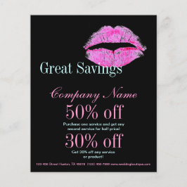 moderne Rosa Lippen Makeup Artist Kosmetologe Flyer