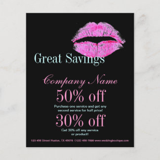 moderne Rosa Lippen Makeup Artist Kosmetologe Flyer