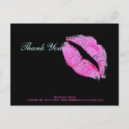 moderne Rosa Lippen Makeup Artist Kosmetologe Postkarte