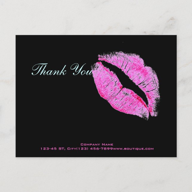 moderne Rosa Lippen Makeup Artist Kosmetologe Postkarte (Vorderseite)