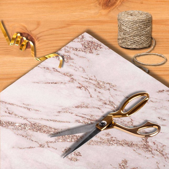 Moderne Rosa Marmor Rose Gold Glitzer Hochzeit Seidenpapier (Von Creator hochgeladen)
