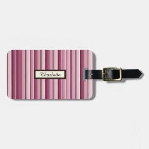 Moderne rosa Mauve gestreifte, benutzerdefinierte Gepäckanhänger