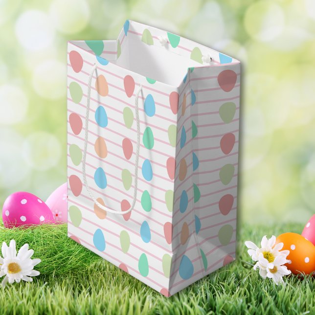 Moderne rosa Mode Oster Mittlere Geschenktüte (Modern pink fashion Easter Medium Gift Bag)