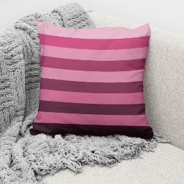 Moderne rosa monochrome Farbblockstreifen Kissen