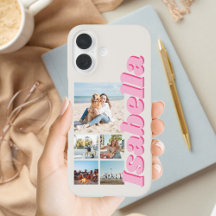 Moderne rosa Monogramm 5 FotoCollage