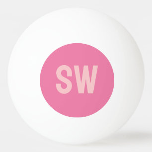 Moderne rosa Monogramm-Initialen Tischtennisball