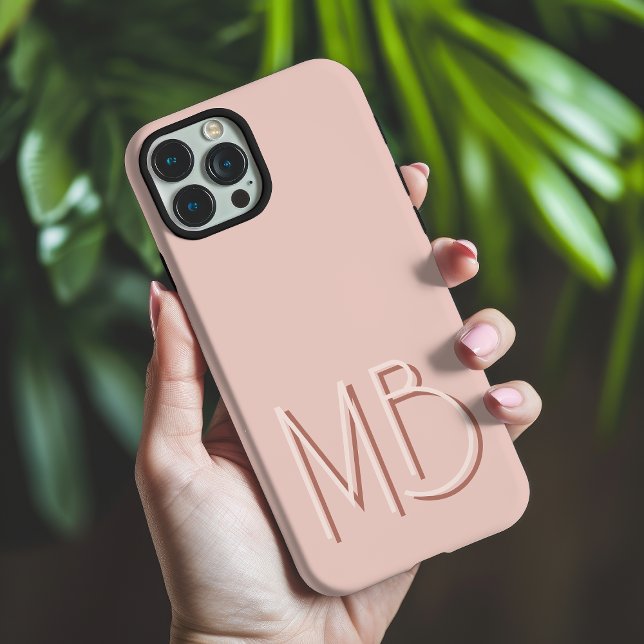Moderne rosa Monogramm-Initialen zeitgemäß iPhone 16 Pro Max Hülle (Von Creator hochgeladen)