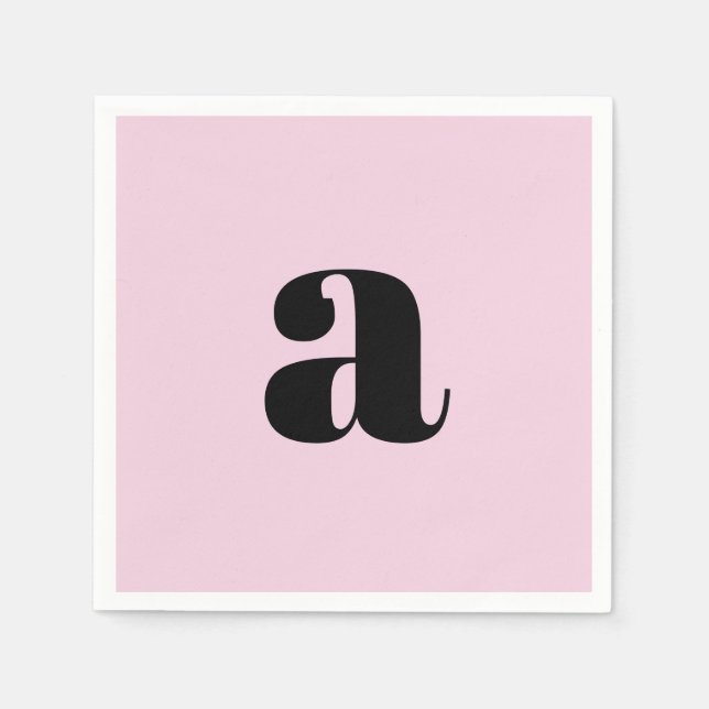 Moderne rosa Monogramm Servietten (Vorderseite)