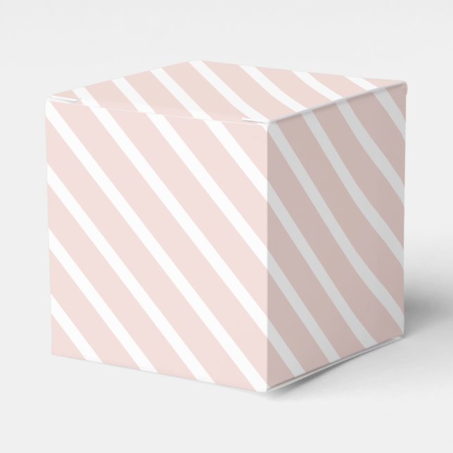 Moderne, rosa, oblische Streifen niedlich Geschenkschachtel (Vorderseite)
